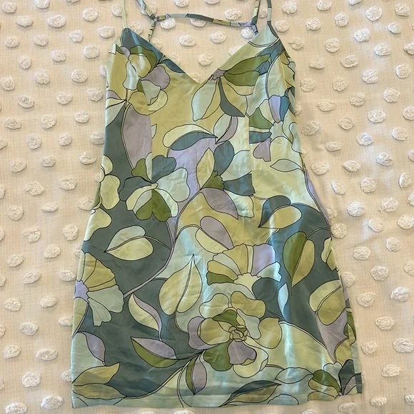 Sky To Moon Dresses | Sky To Moon Mini Silk Slip Dress | Color: Green/Purple | Size: M | Pm-38769254's Closet